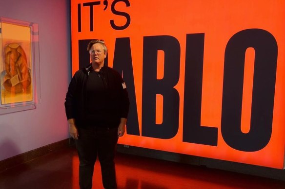 Comedian Hannah Gadsby at the Brooklyn Museum where they co-curated the exhibition It’s Pablo-matic.