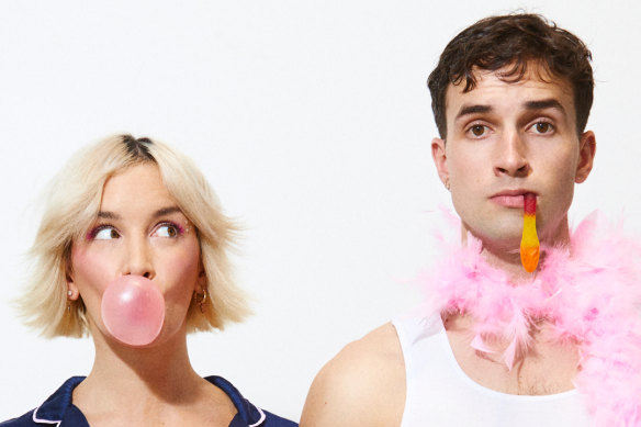 Lucinda Price and Louis Hanson perform in Besties for the 2023 Melbourne International Comedy Festival.