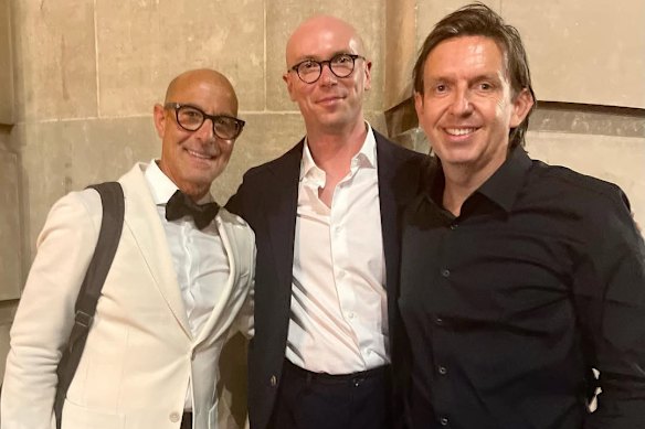 Melbourne chef Andrew McConnell with Stanley Tucci, left, in London for The World’s 50 Best Restaurants in 2022.