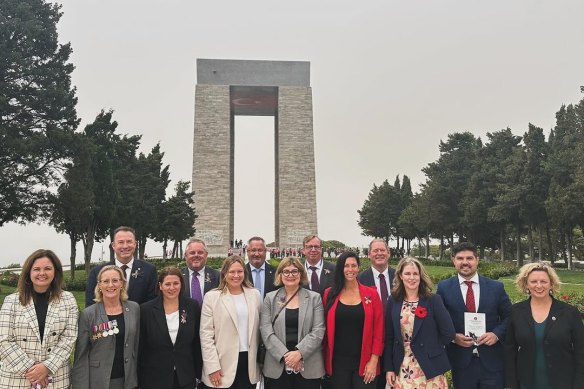 Labor, Liberal and Nationals state MPs at Gallipoli on Anzac Day.