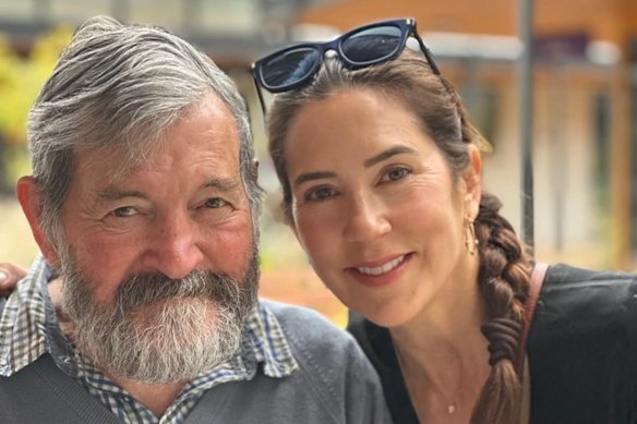John Donaldson with Queen Mary of Denmark in a photo posted on Instagram in February, 2024. 
