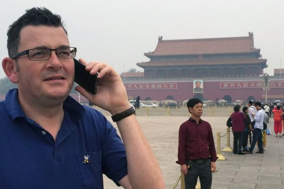 Premier Daniel Andrews in Beijing in 2015.