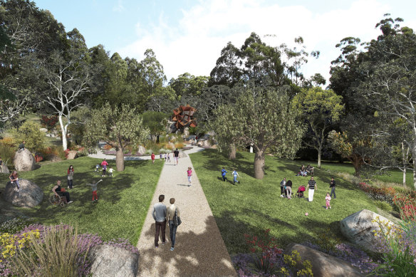 An artist's impression of how the Australian Garden at Olinda will look.