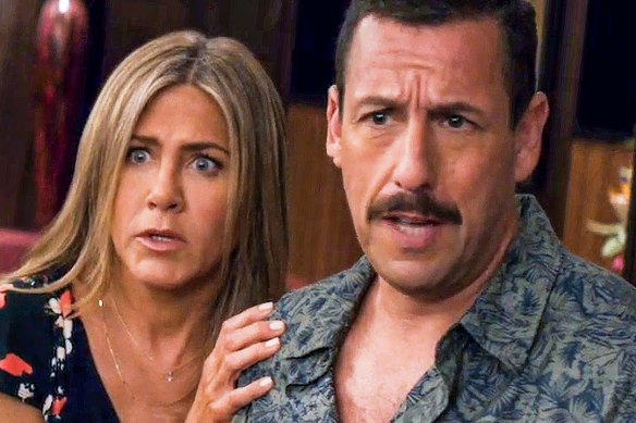 Jennifer Aniston and Adam Sandler star in Netflix film Murder Mystery.