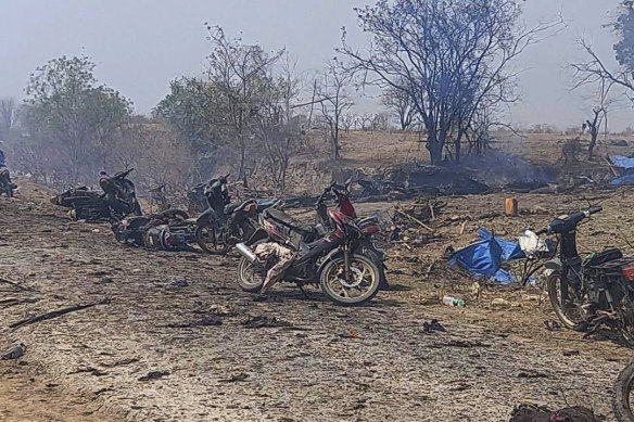 Witnesses and independent media reports said dozens of villagers were killed in Pazigyi.