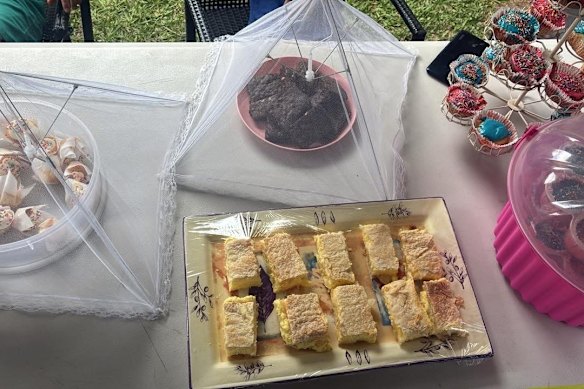 An image of the goods for sale at the Stothard’s bake stall. 