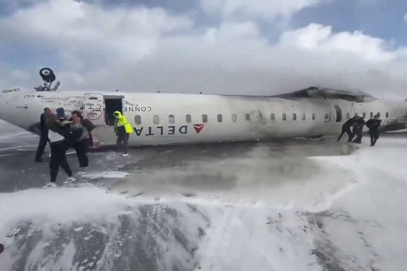 A Delta flight crash landed at Toronto Pearson Airport.