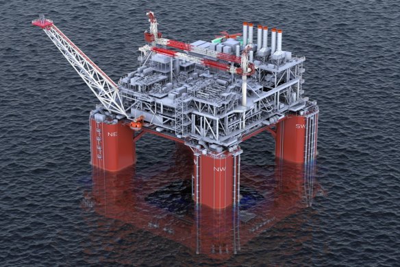 Artist’s impression of Woodside’s proposed Trion oil production facility in the Gulf of Mexico.