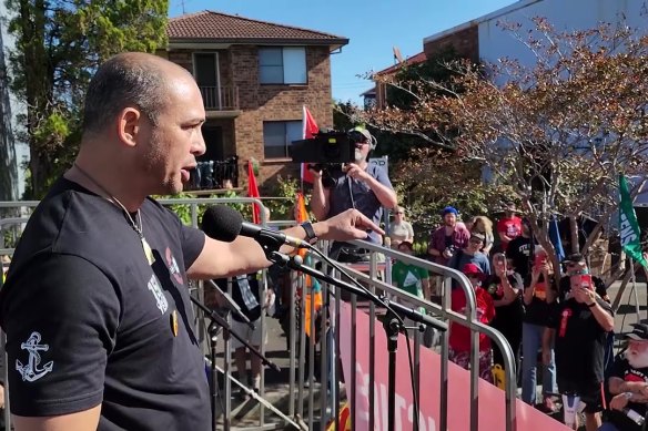 Mayo at a May Day rally in Port Kembla in May 2023.