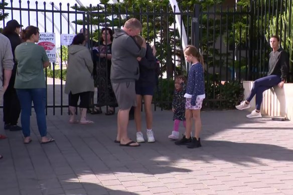 Scared students were reunited with their parents after the ordeal.