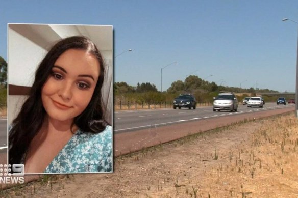 Abbey Sheriff, 21, was killed when her Nissan X-Trail and a Nissan Maxima collided on the Kwinana Freeway.