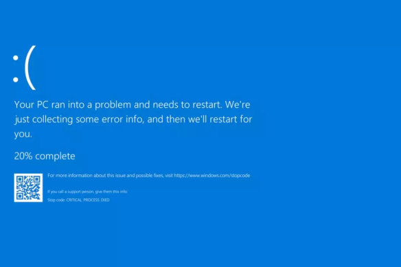 A blue screen of death.