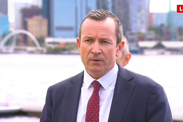 Premier Mark McGowan announcing the funding. 