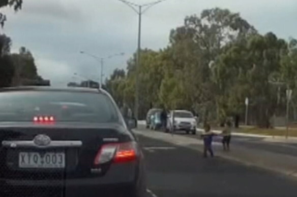 The two children ran onto Ballan Road in Werribee. 