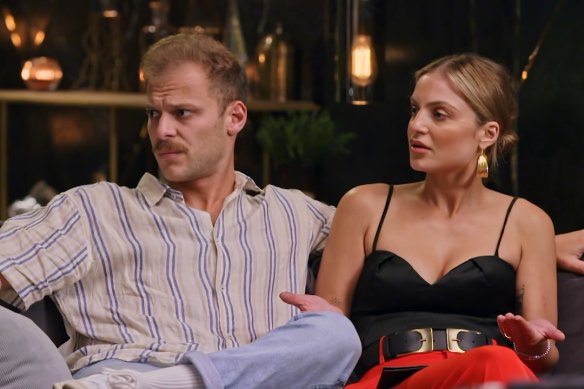 Domenica Calarco (right) confronts Olivia on MAFS.