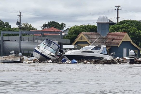 Brisbane residents have begun assessing the damage caused by the floods, which is estimated to cost in the billions. Pic: Coastguard Redlands