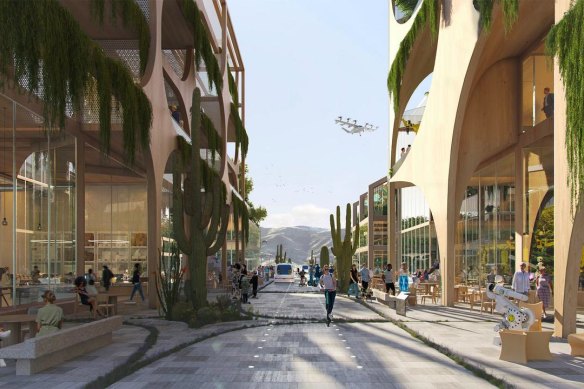 An artist’s impression of Telosa, a utopian city imagined by US billionaire Marc Lore.
