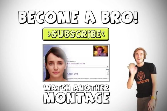A subscribe message from PewDiePie.