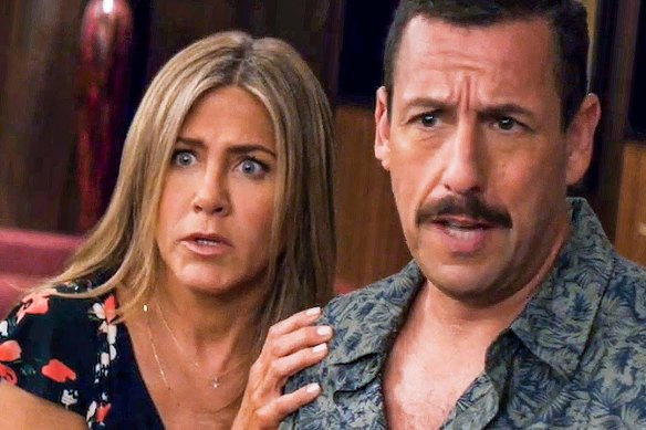 Jennifer Aniston and Adam Sandler star in Netflix film Murder Mystery.