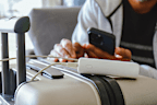 Power bank on suitcase