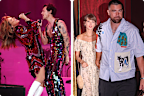 Shania Twain and Harry Styles (left); Taylor Swift and Travis Kelce (right)