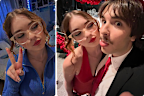 The digitally altered photo of Cadence (left) and the original (right).