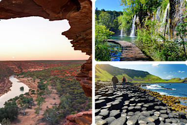 Three photos of different hikes