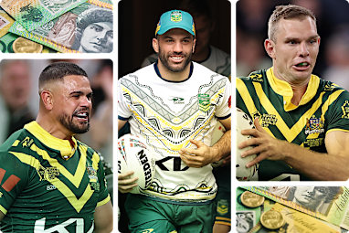 Kangaroos players including Latrell Mitchell, James Tedesco, and Tom Trbojevic are earning millions.
