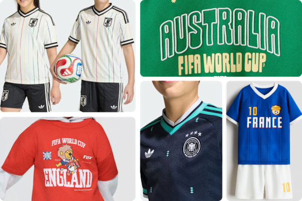 Kids World Cup Merch from a range of brands including Adidas, H&M, and more. 