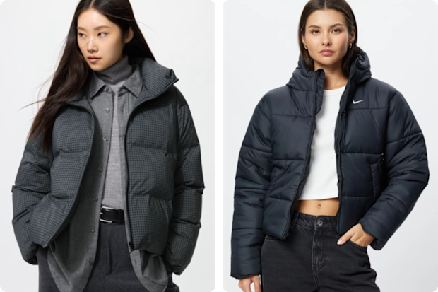Stylish women's puffer jackets for winter. 