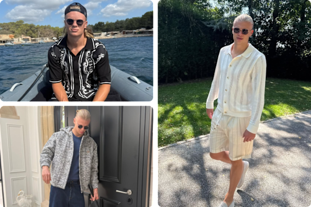 A selection of Erling Haaland's outfits