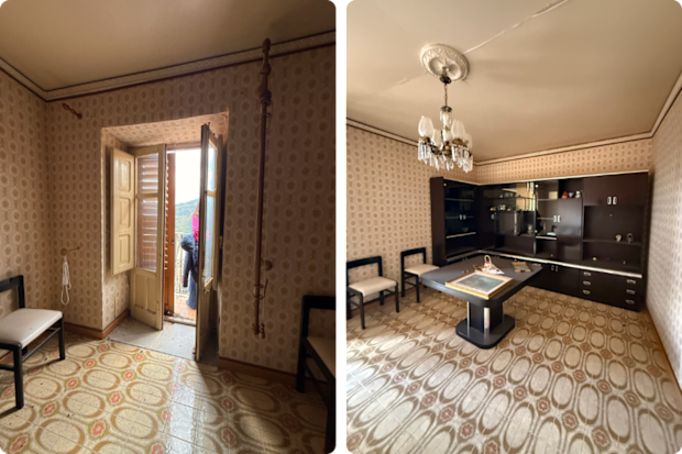 Inside the bedroom of Darren Palmer and Shaynna Blaze’s 1 Euro House - before.