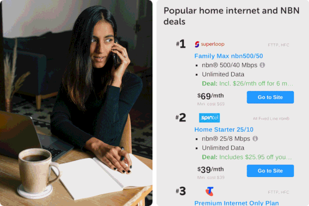 Scrolling through the best home internet plans