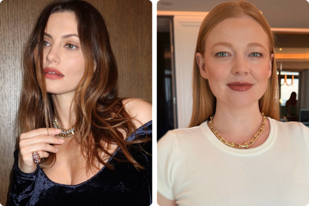 Makeup Ashleigh Carpenter did for Australian actresses Phoebe Tonkin (left) and Sarah Snook (right).
