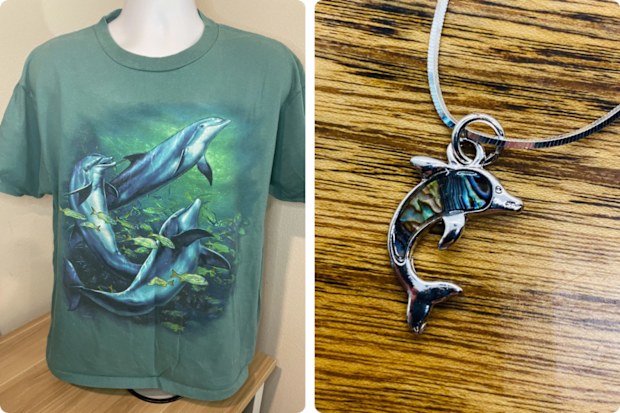 Dolphin T shirt and necklace from the ’90s