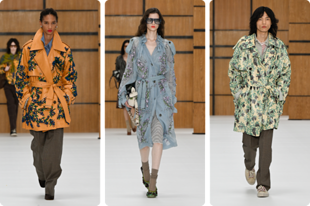 Burberry trench coats at London Fashion Week, September 2026