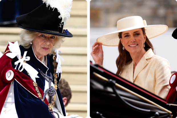Queen Camilla and Catherine, the Princess of Wales at the Order of the Garter ceremony, June 2026