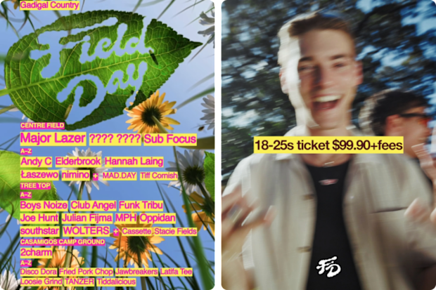 Field Day is offering $99.90 tickets to Aussies aged 18-25 for its New Years Day 2027 event at The Domain in Sydney.