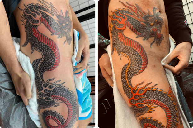 Actor Joe Manganiello revealed this huge tattoo covering scars from his seven-year health battle.