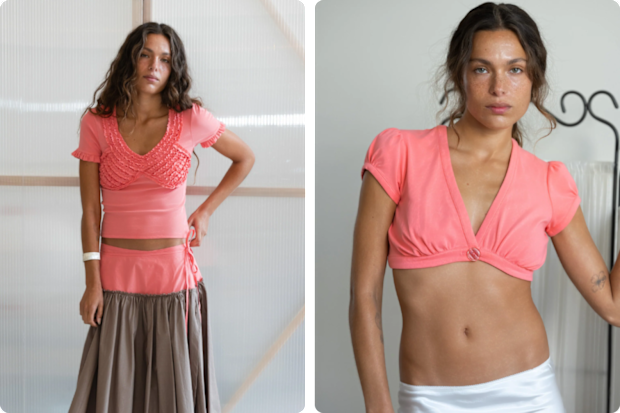 Mode Mischief Studios is embracing coral in its latest collections.