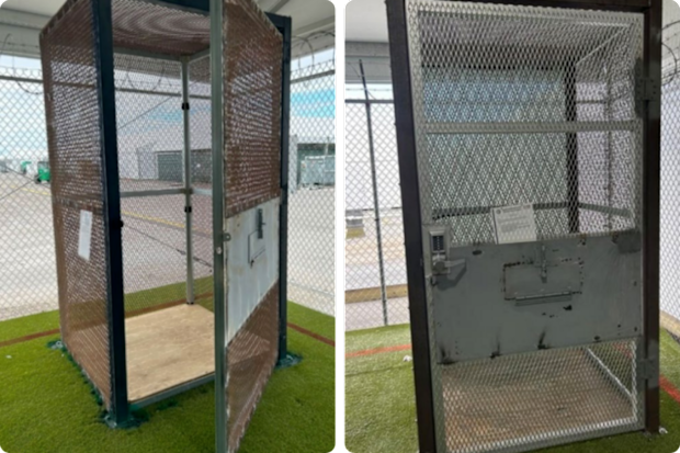 The “calming areas” where detainees were locked in Alligator Alcatraz.