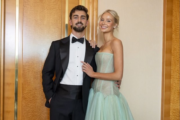 Josh Daicos and Annalise Dalins ahead of the 2025 Brownlow Medal