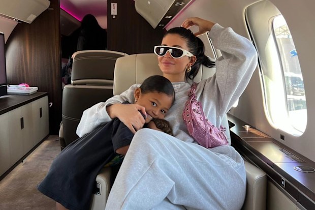 Kylie Jenner and daughter Stormi Webster on 'Kylie Air'.