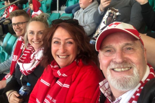 Lynne McGranger with her her husband Paul, daughter Clancy and daughter's boyfriend, Luke