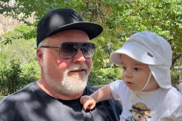 Kyle Sandilands with son Otto. 