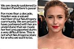 Neutrogena has apologised to Hayden Panettiere after her passing aged 36