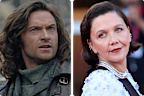 Hugh Jackman as Van Helsing and Maggie Gyllenhaal.