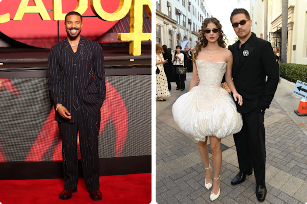 Michael B. Jordan on the red carpet for the movie ‘Sinners’, Barbara Palvin and Dylan Sprouse at Vogue World: Hollywood 2025.