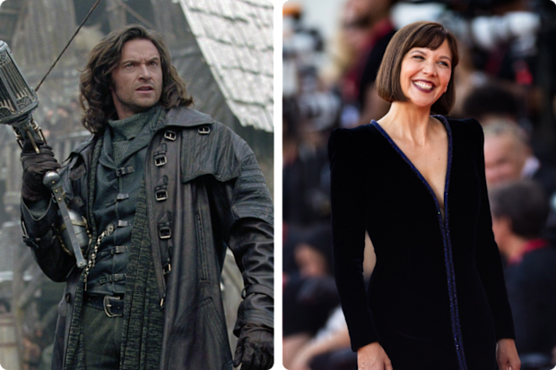 Hugh Jackman as Van Helsing and Maggie Gyllenhaal.