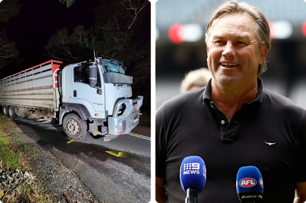 Modra's truck after the crash.